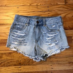 American Eagle Distressed High Waisted Jean Shorts